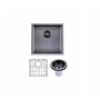 Gun Metal Grey Stainless Steel Handmade Top/Undermount Single Bowl Kitchen Sink 440*440*205mm